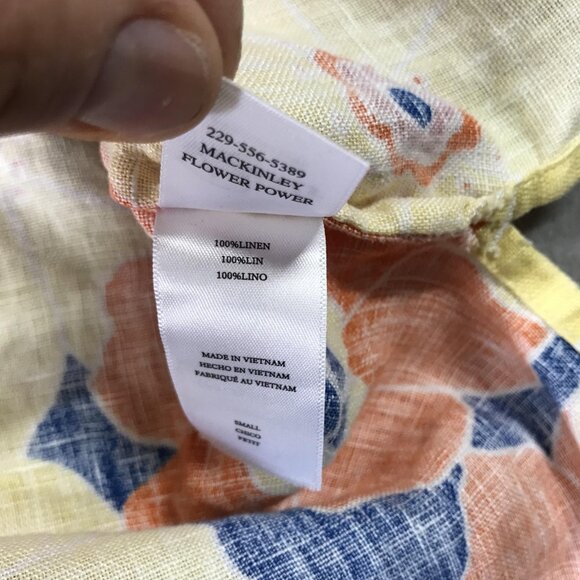 Rails Shirt Mens Small Linen Mackinley Flower Power Floral Hawaiian Button Up - Picture 4 of 7